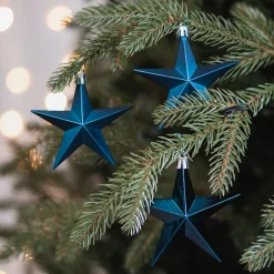 12 Blauwe Kerststerren In Handige Box