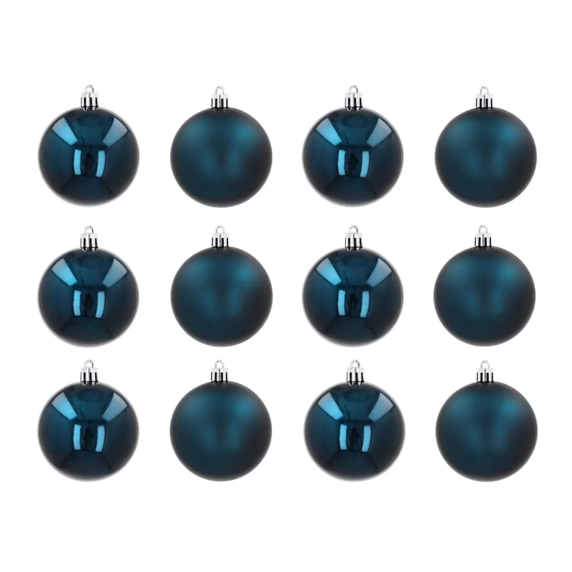 12 Donkerblauwe Kerstballen In Handige Box