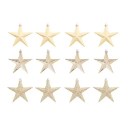 12 Kerststerren | Goud | Kunststof | 10 Cm