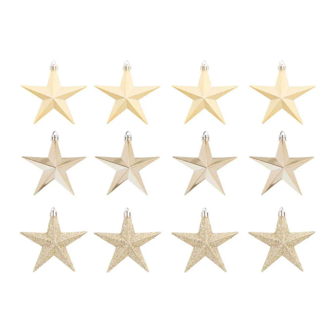 12 Kerststerren | Goud | Kunststof | 10 Cm