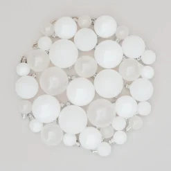 36 Kleine Kunststof Kerstballen Wit Mix In Koker