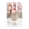 36 Kleine Kunststof Kerstballen Zachtroze In Koker