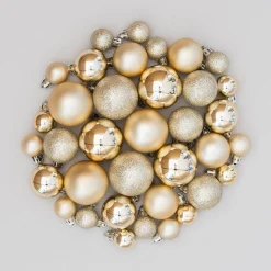 36 Kleine Kunststof Kerstballen Licht Goud In Koker