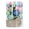36 Mini Kunststof Kerstballen Pastelmix In Koker 2,5-5cm