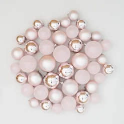 44 Roze Kerstballen In Opbergkoker