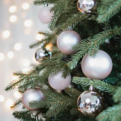 44 Roze Kerstballen In Opbergkoker