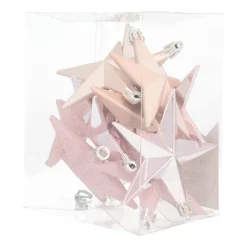 12 Roze Kerststerren In Handige Box