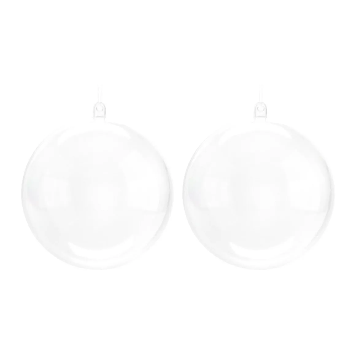 2 Vulbare Kerstballen 9 Cm Transparant