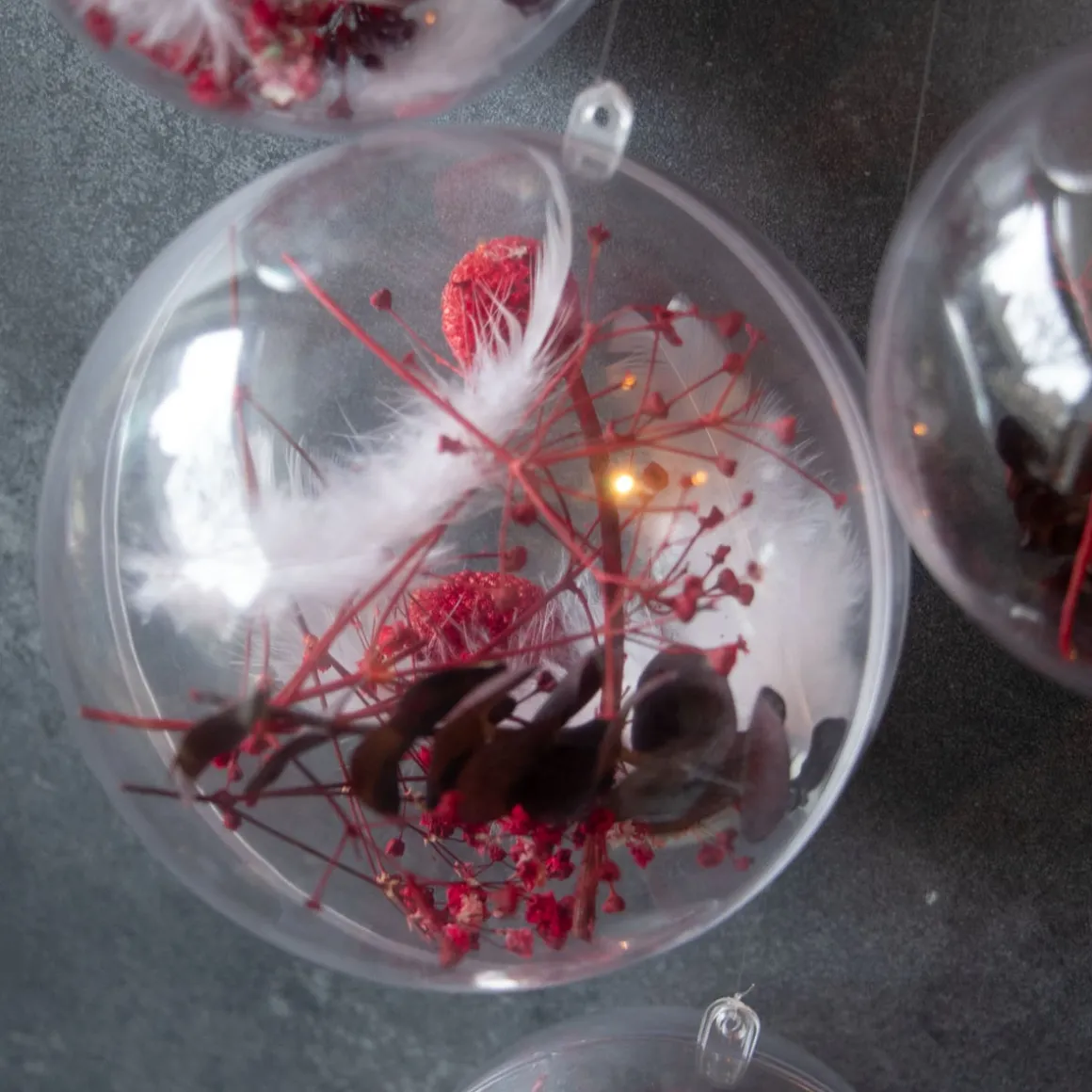 2 Vulbare Kerstballen 9 Cm Transparant