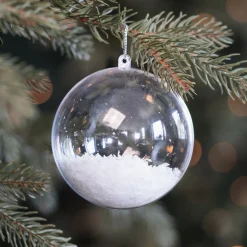 2 Vulbare Kerstballen 9 Cm Transparant