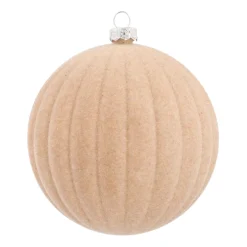 Beige Fluwelen Kerstbal Met Reliëf