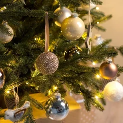 Bling Kerstbal 7,5cm Champagne