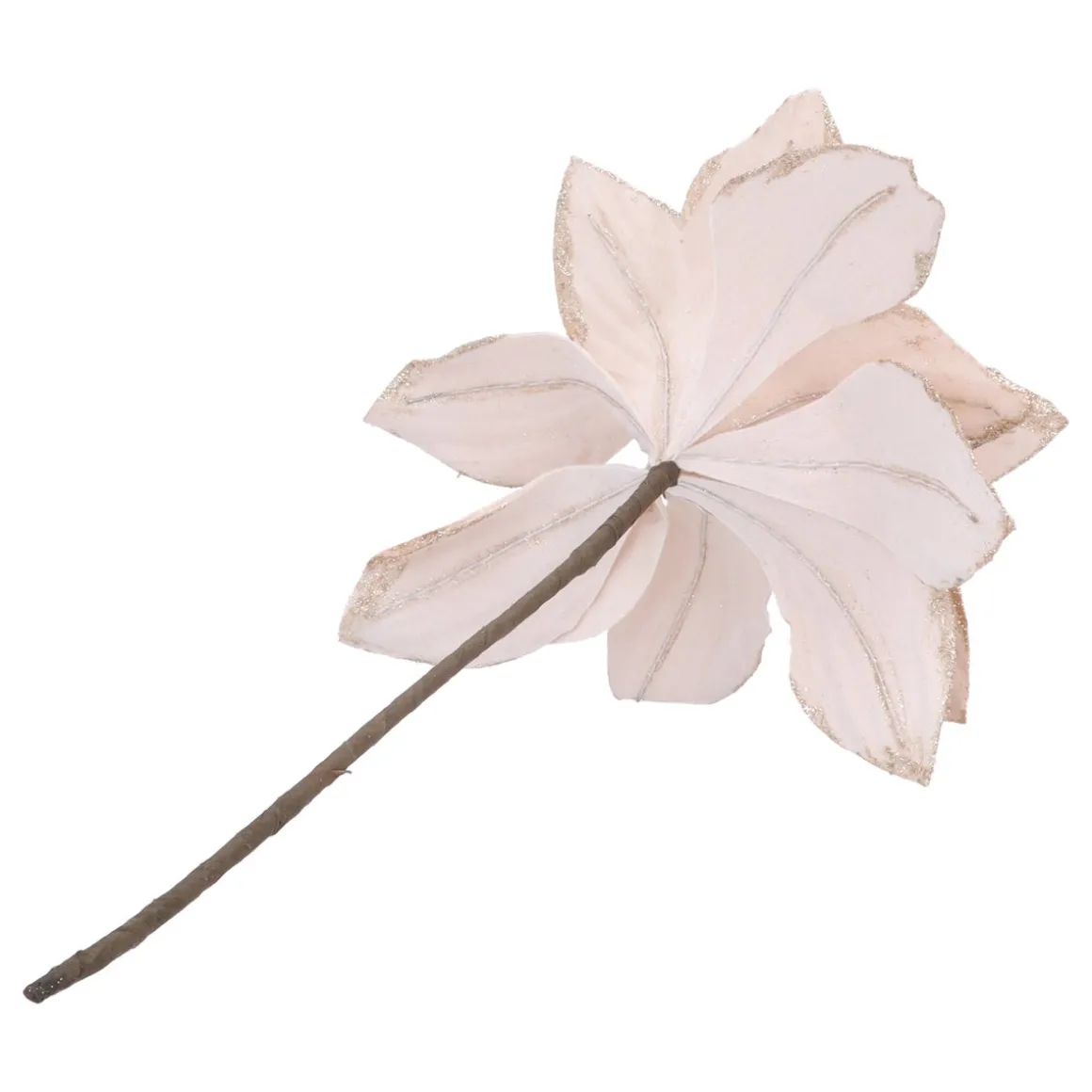 Champagne Kerstroos Met Glitterblaadjes