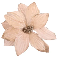 Champagne Kerstroos Met Glitterblaadjes