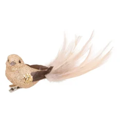 Champagne Vogel Met Glitters Op Stijlvolle Clip