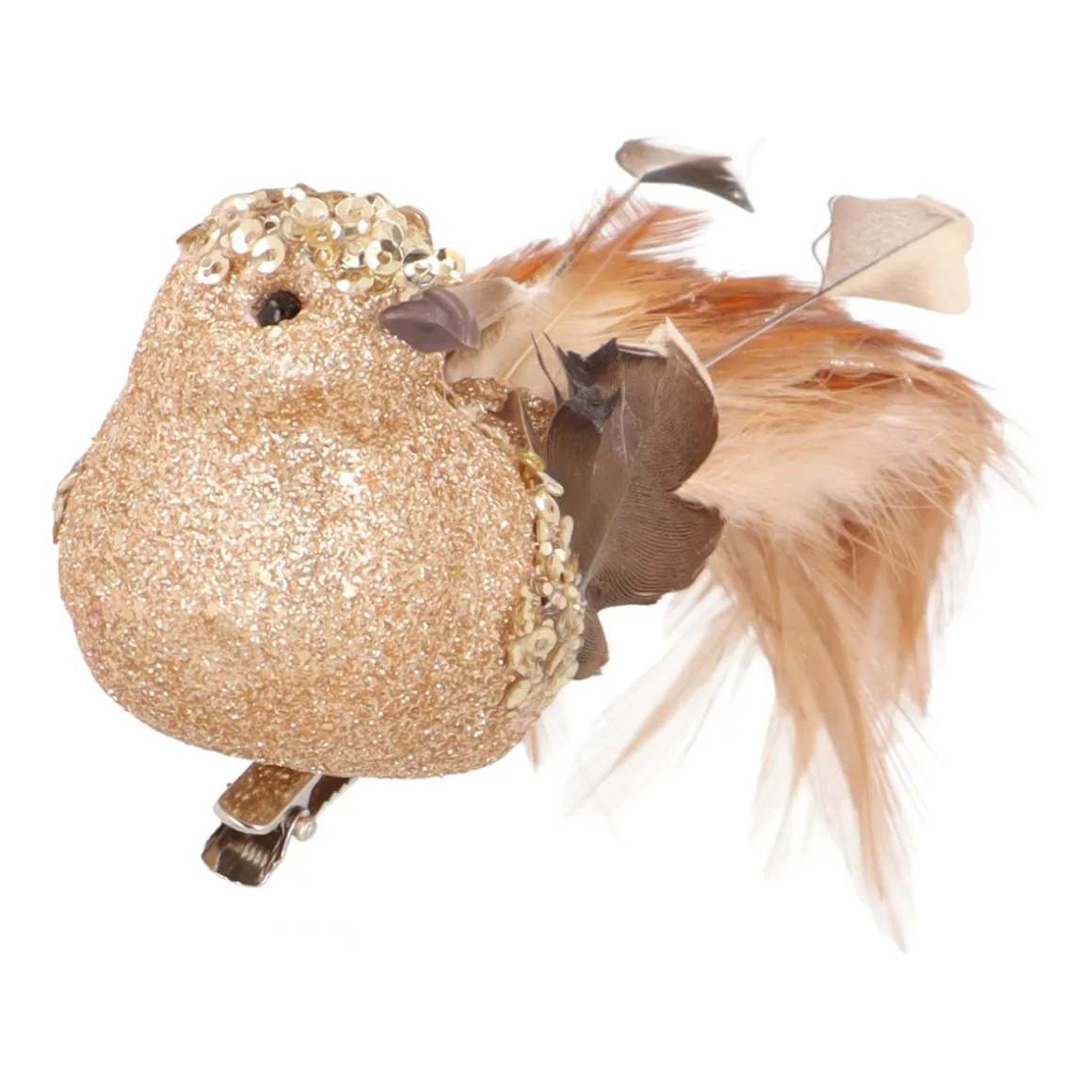 Champagne Vogel Op Clip Met Glitters