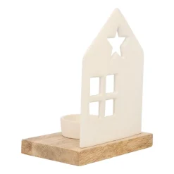 Charmant Wit Huisje Met Waxinelichthouder