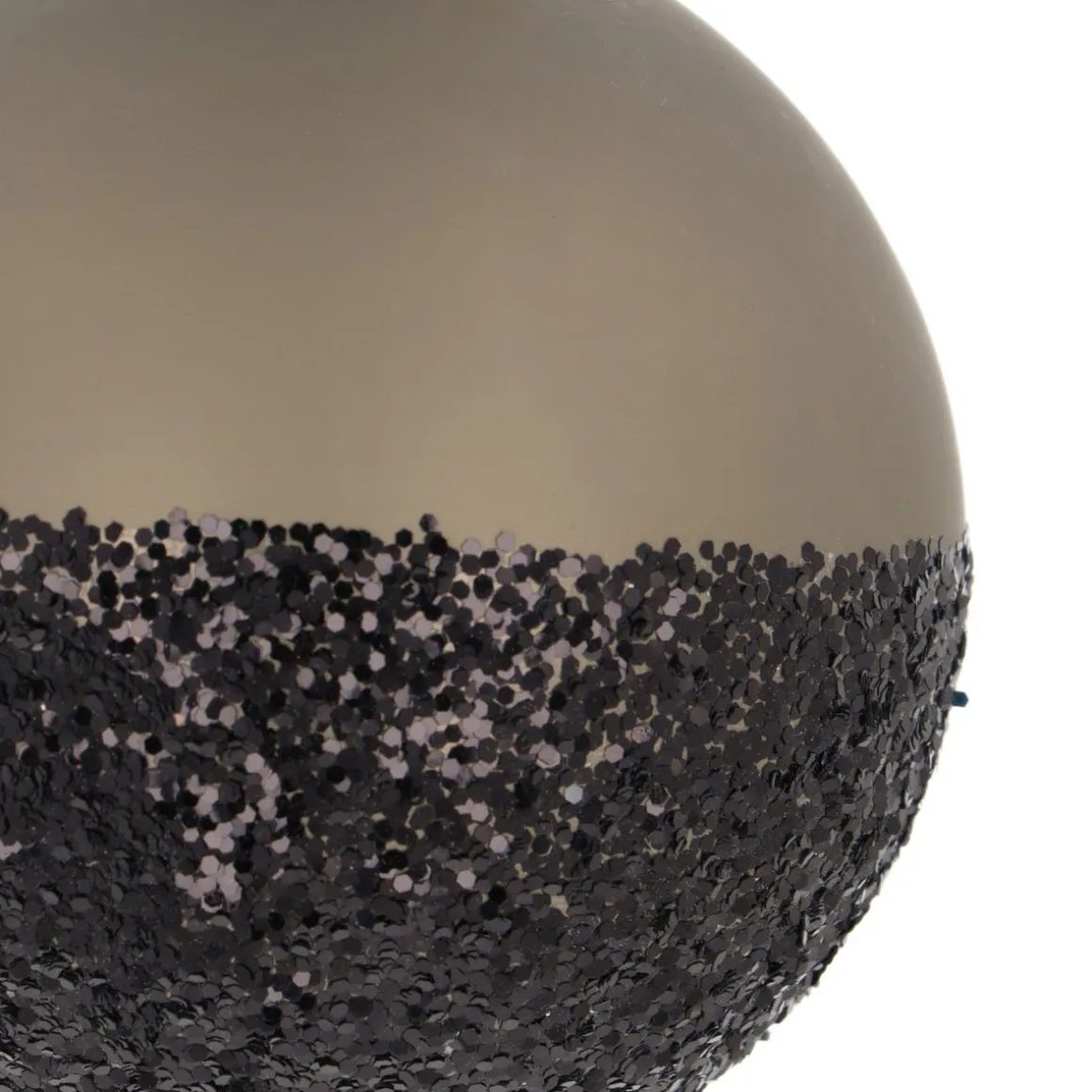 Cottage Green Kerstbal Met Zwarte Glitterdip