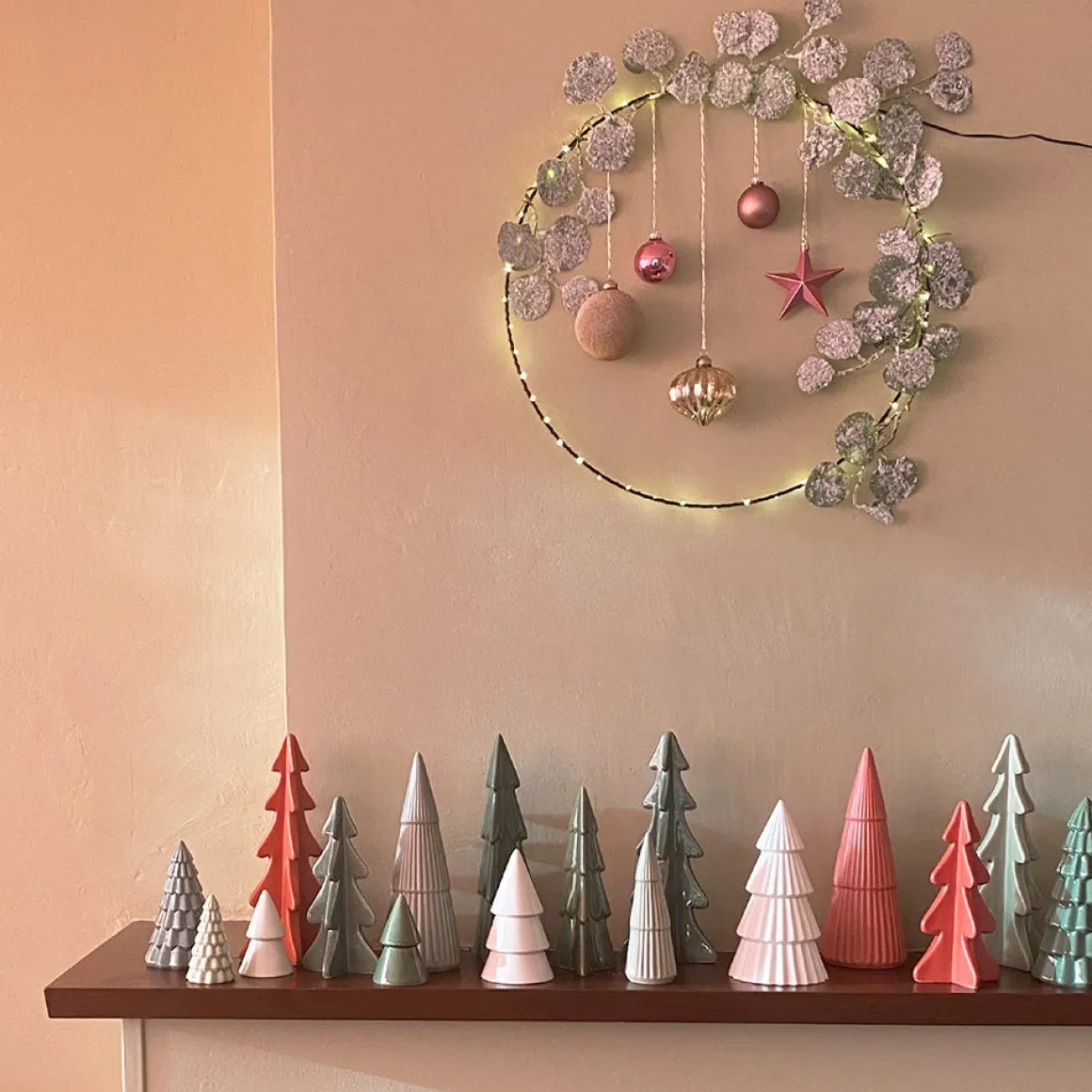 3D Porseleinen Kerstboom | Cottage Green | 21 Cm