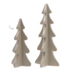 3D Porseleinen Kerstboom | Taupe| 21 Cm