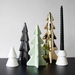 3D Porseleinen Kerstboom | Zwart | 22 Cm
