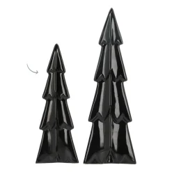 3D Porseleinen Kerstboom | Zwart | 22 Cm
