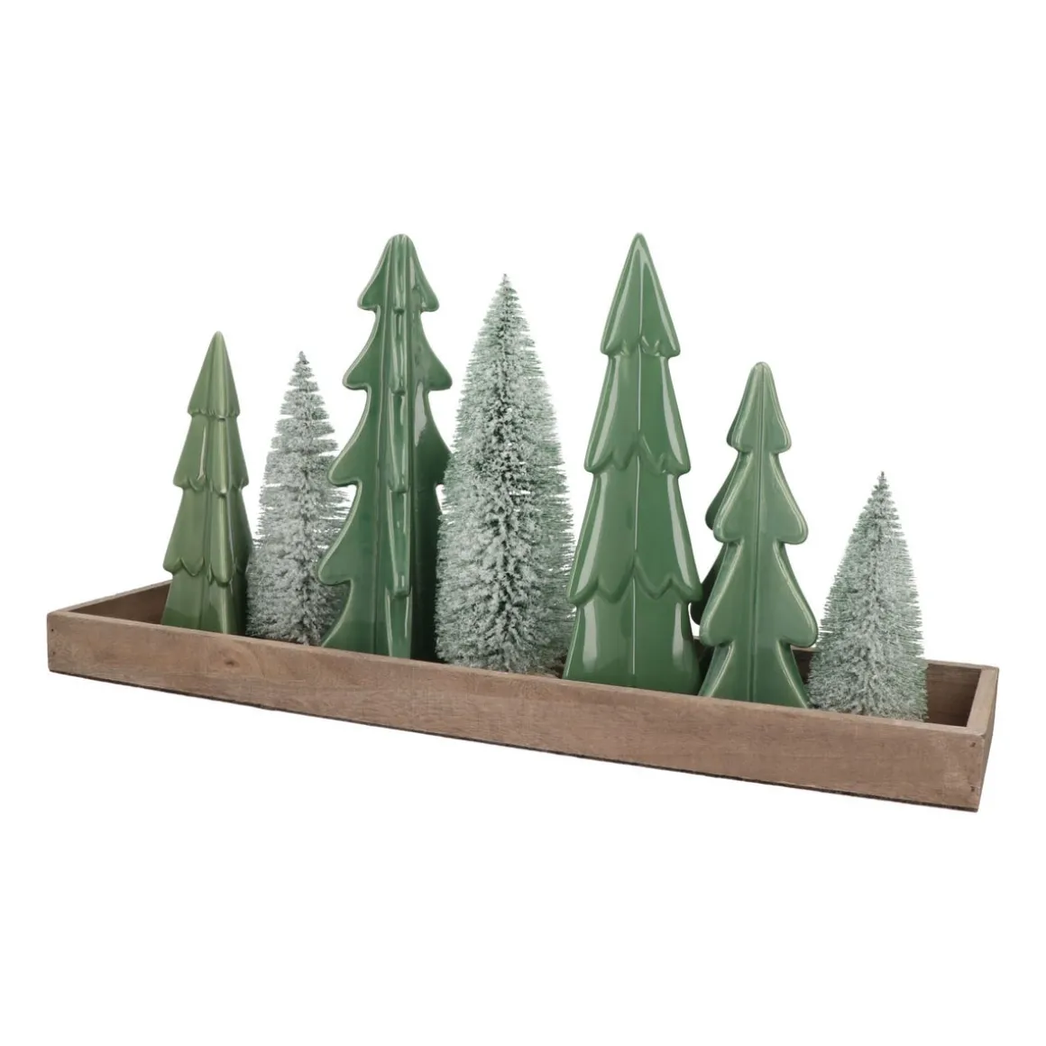 3D Porseleinen Kerstboom | Groen | 22 Cm
