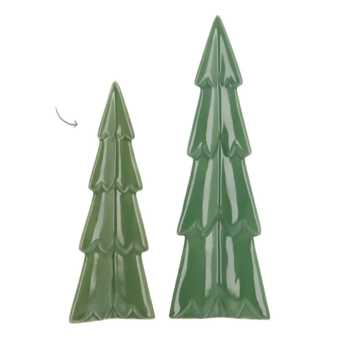 3D Porseleinen Kerstboom | Groen | 22 Cm