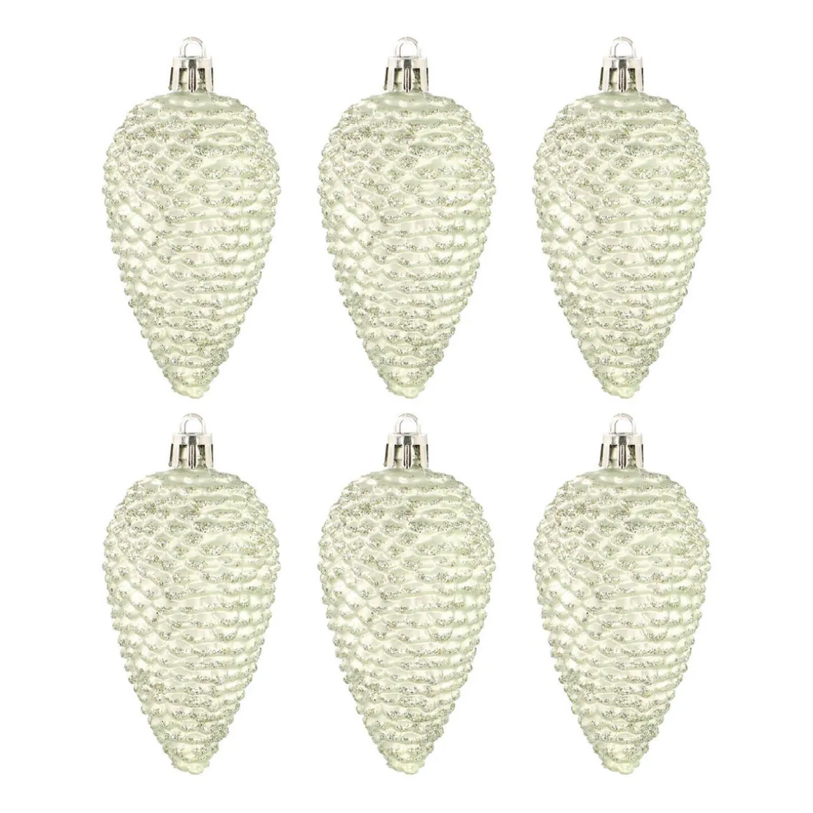 Dennenappels 6 St | Eucalyptus | Kunststof | 9 Cm