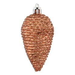 Dennenappels 6 St | Koper | Kunststof | 9 Cm