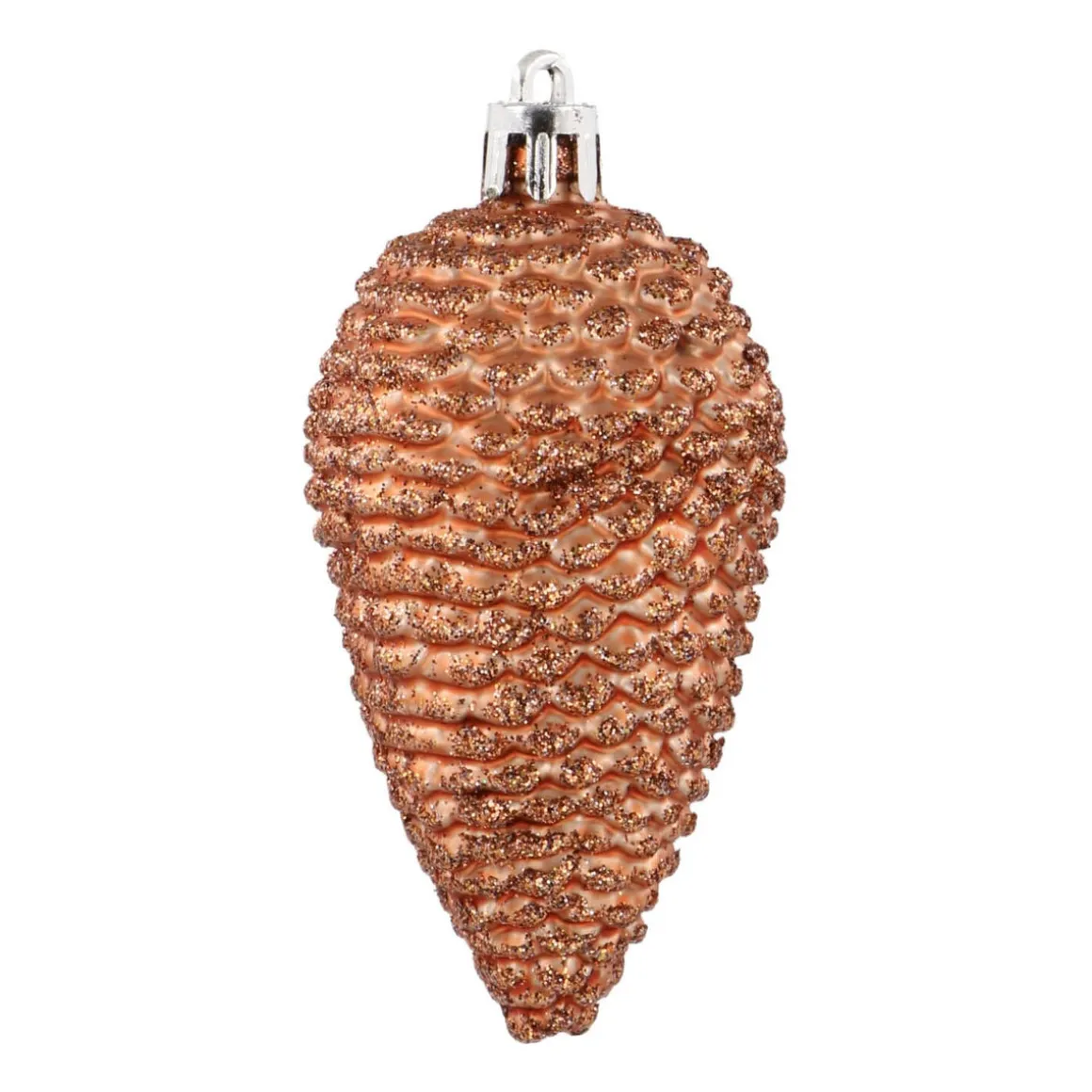 Dennenappels 6 St | Koper | Kunststof | 9 Cm