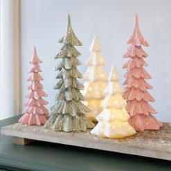 Dennenboom Met Sneeuw 27 Cm Polyresin