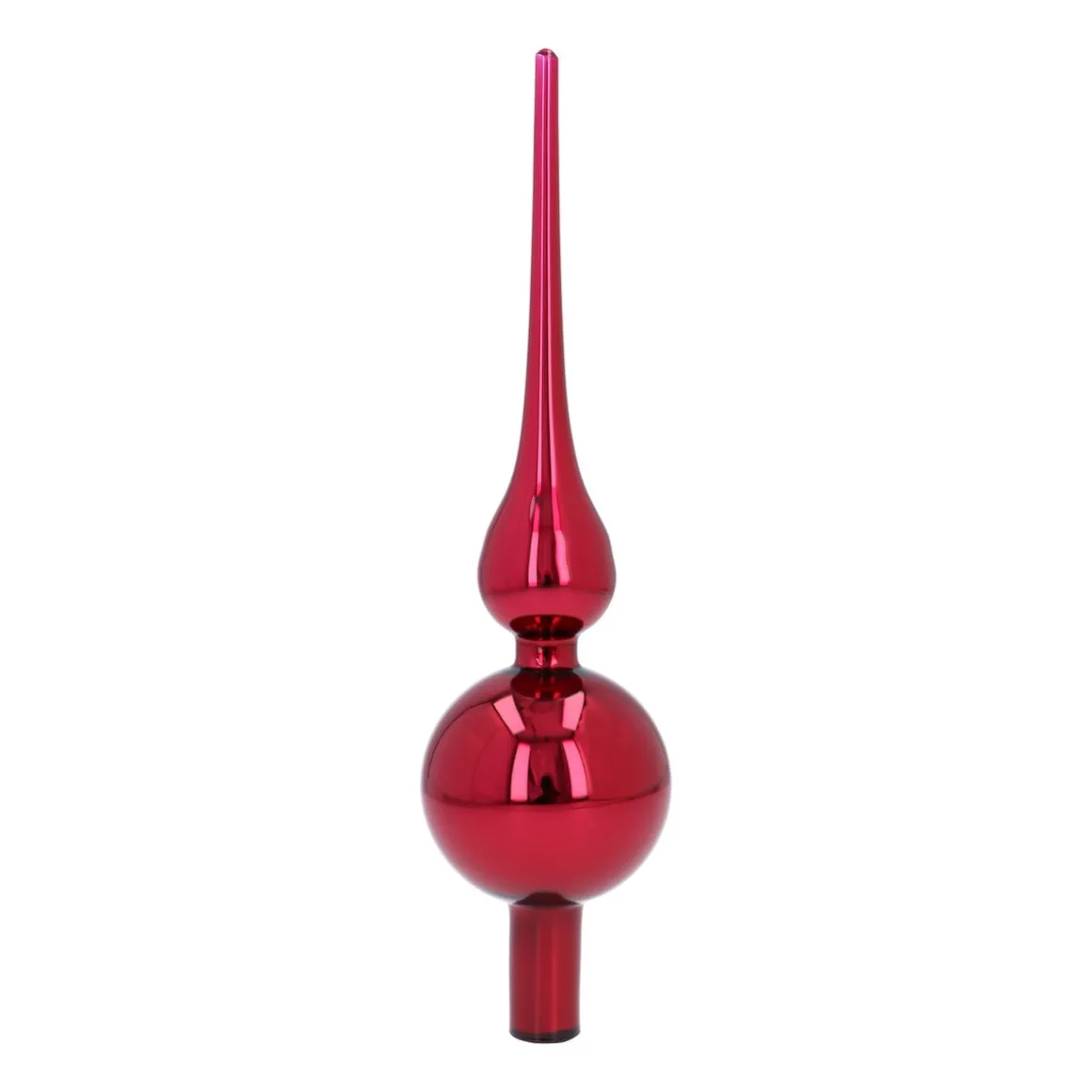 Dieprode Glazen Piek Voor Een Traditionele Kerstboom