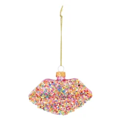 Disco Roze Lippen Kersthanger Met Spikkels