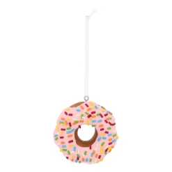 Donut Kersthanger Klei | Roze | Handgemaakt | 7 Cm