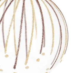 Doorzichtige Kerstbal Met Glitterlijnen