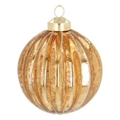 Elegante Bronzen Kerstbal Met Craquelé Look