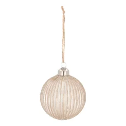 Elegante Taupe Kerstbal Met Gouden Glitters