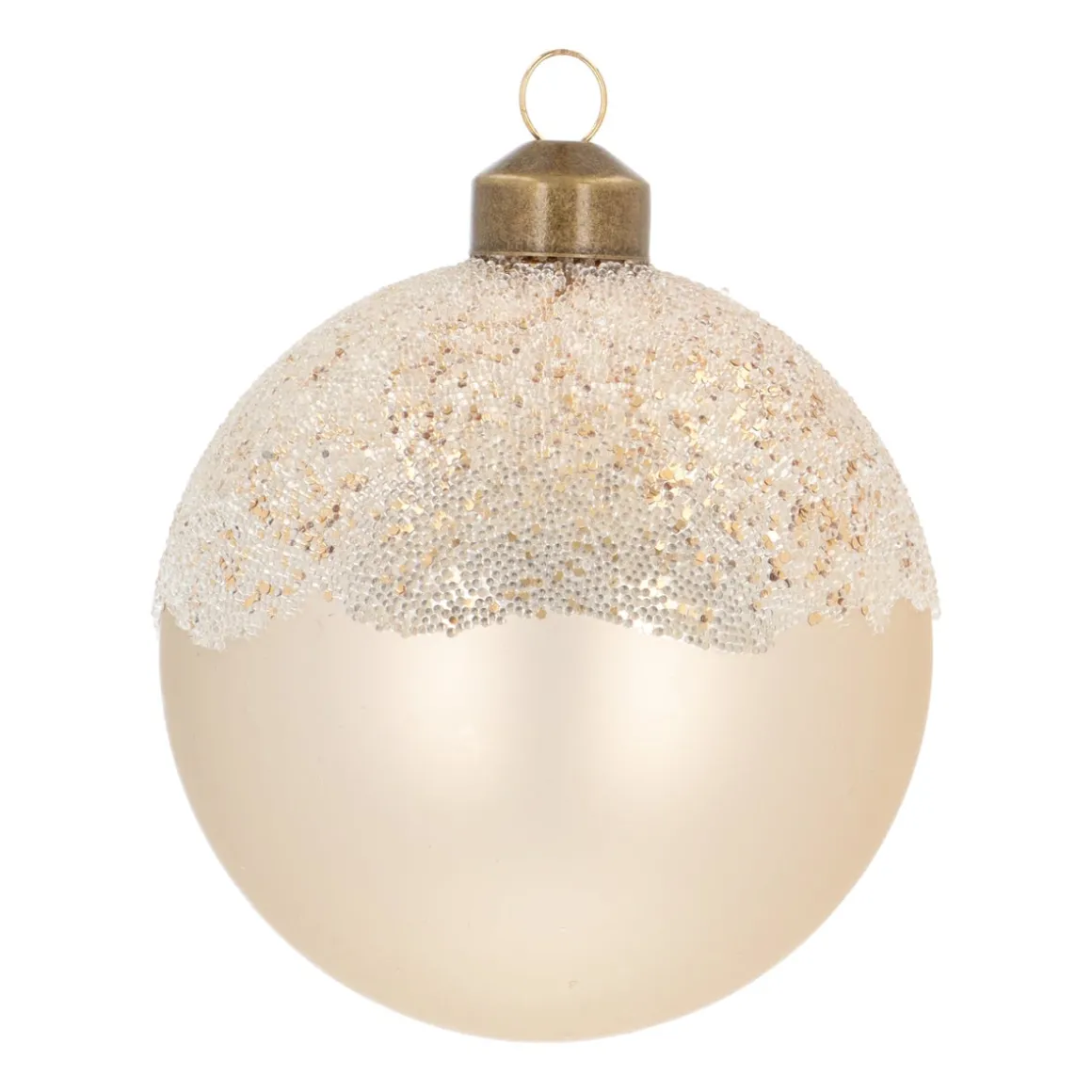 Elegante Wolwitte Kerstbal Met Takjes Van Parelsteentjes