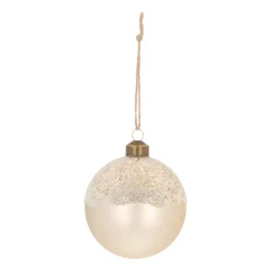 Elegante Wolwitte Kerstbal Met Takjes Van Parelsteentjes