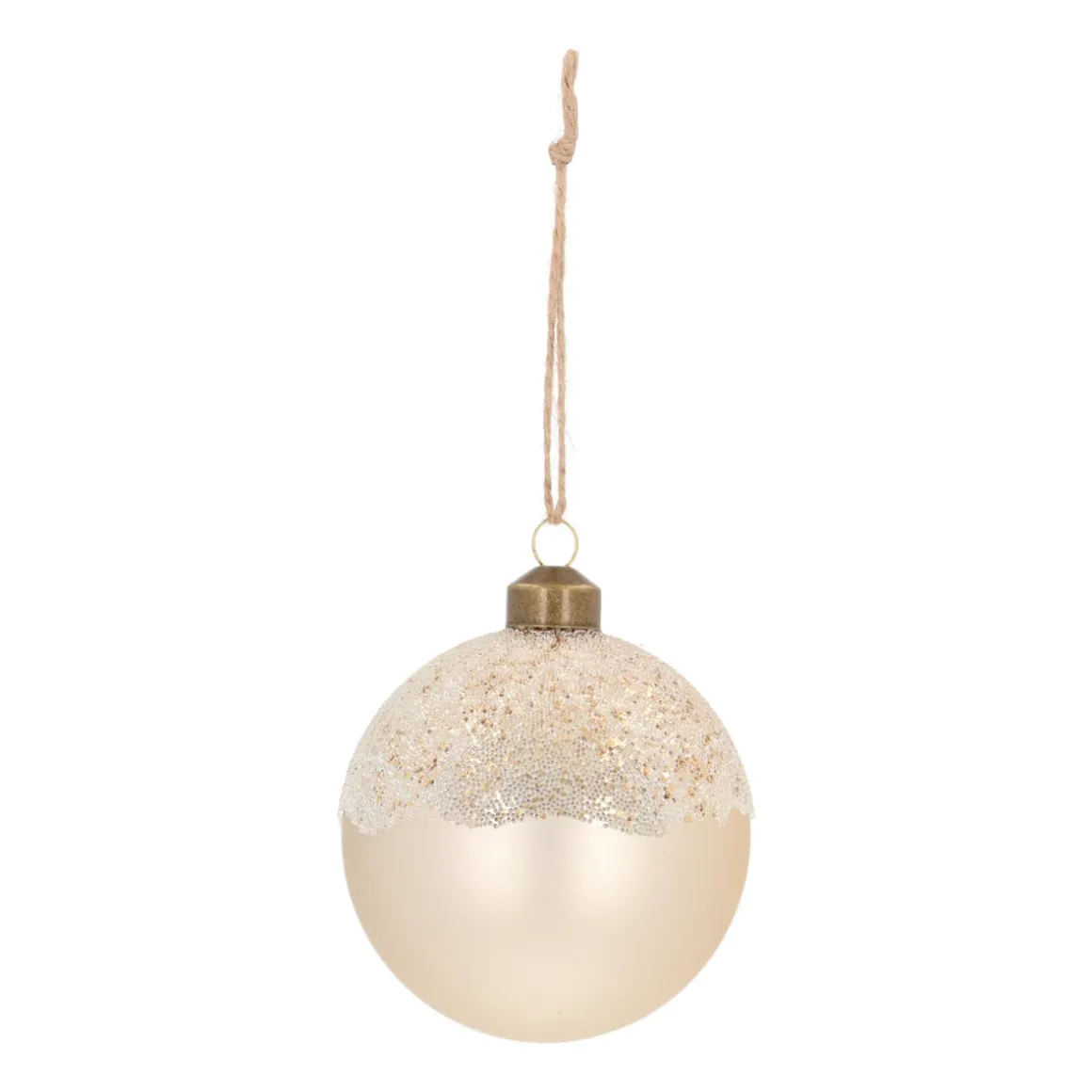 Elegante Wolwitte Kerstbal Met Takjes Van Parelsteentjes