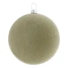 Fluwelen Kerstbal | Cottage Green | Kunststof | 8 Cm