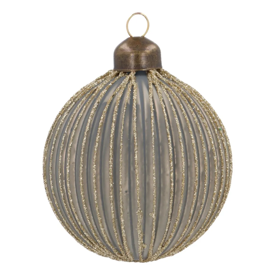 Frisse Cottage Green Kerstbal Met Gouden Glitters