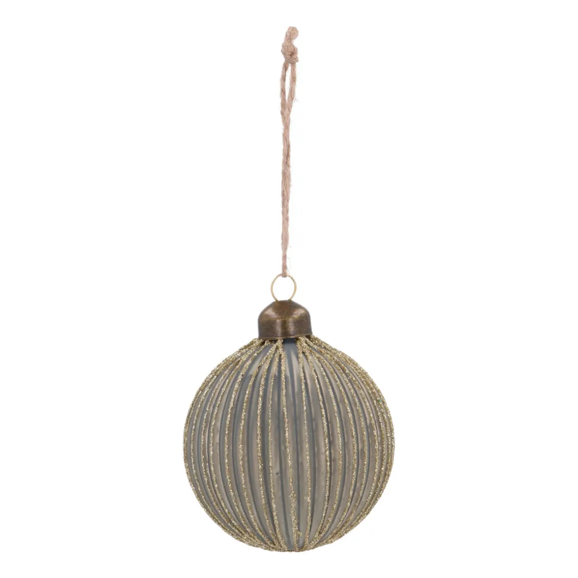 Frisse Cottage Green Kerstbal Met Gouden Glitters