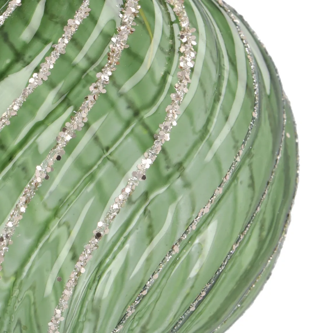 Frisse Groene Kerstbal Met Sierlijke Swirls