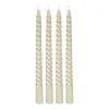 Gedraaide Kaarsen 4 St | Champagne Metallic | 25 Cm