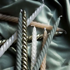 Gedraaide Kaarsen 4 St | Goud Metallic | 25 Cm