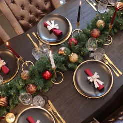 Gedraaide Kaarsen 4 St | Kerstrood Metallic | 25 Cm