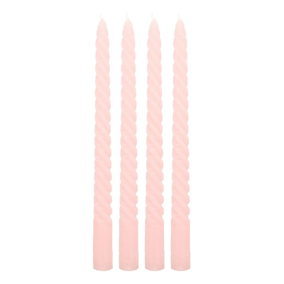 Gedraaide Kaarsen 4 St | Roze | 25 Cm