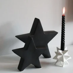 Gedraaide Kaarsen 4 St | Zwart | 25 Cm